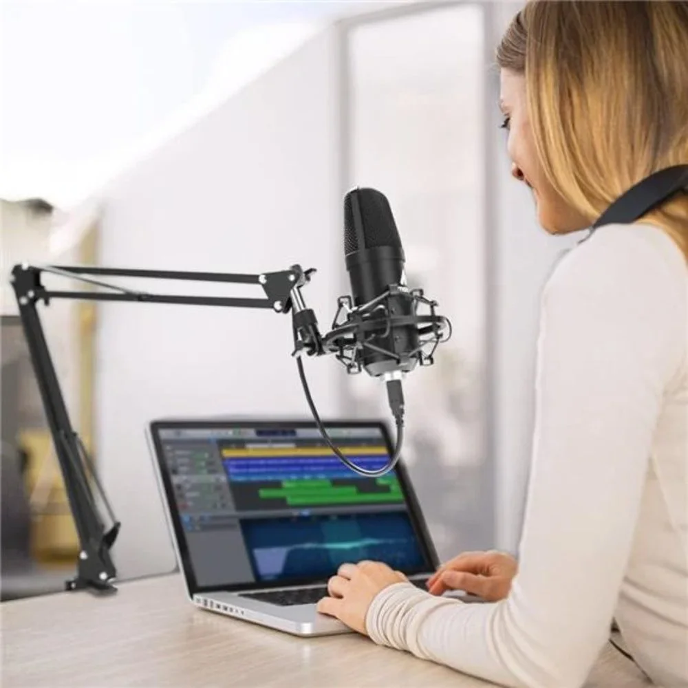 USB Microphone,192KHZ/24Bit Plug & Play PC Computer Podcast Condenser Cardioid